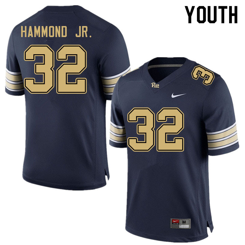 Youth #32 Rodney Hammond Jr. Pitt Panthers College Football Jerseys Sale-Navy